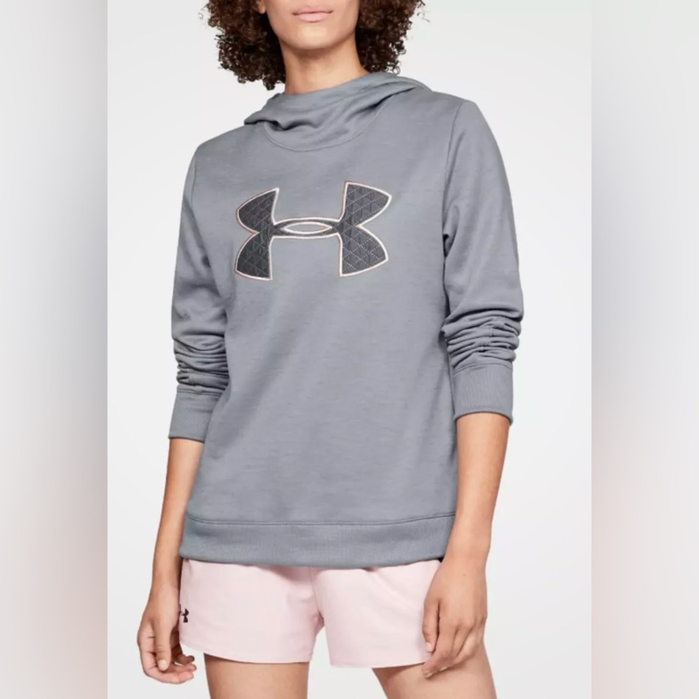 Under Armour Women’s Gray Hoodie with Large Quilted Logo